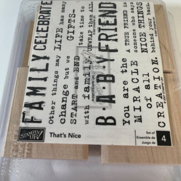 Stampin Up That's Nice Rubber Stamp Set Unmounted New - Picture 1 of 2